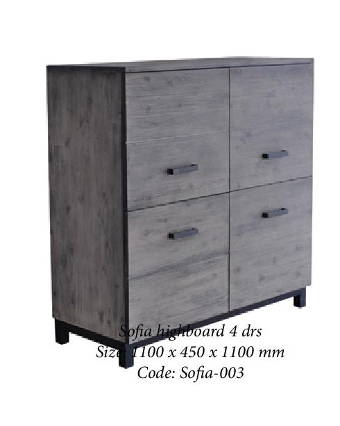 Highboard Cabinet 4 Sofia DHighboard Cabinet 4 Sofia Drawers